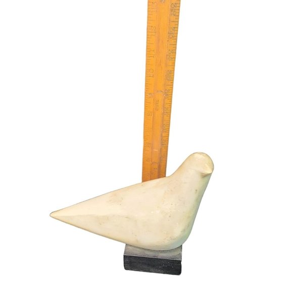 Marble Dove Statue Sculpture Signed C Hartwig (A512) - Picture 3 of 5